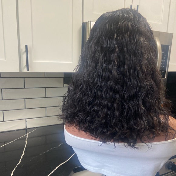 Human hair lace front wig - 16” in length: Mongolian deep curly - Picture 7 of 8